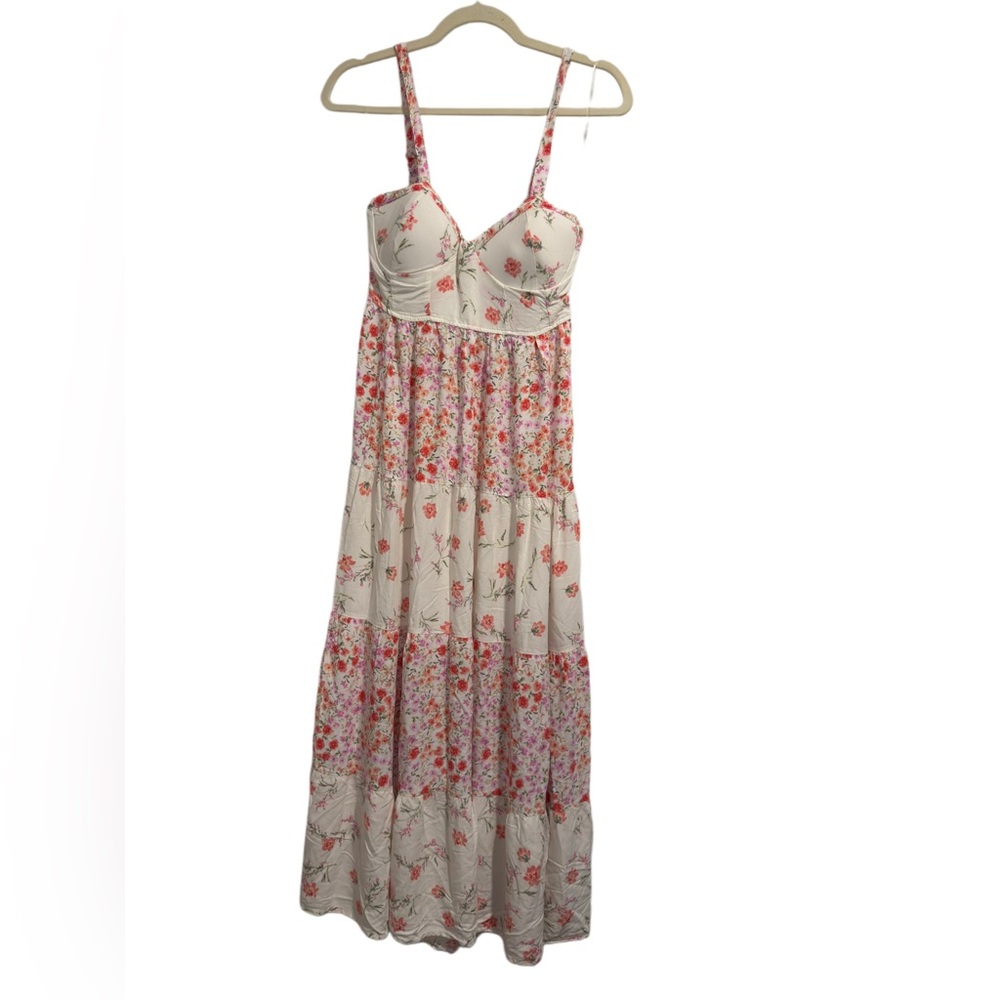 NWOT Boho Floral Maxi Dress in Cream & Florals